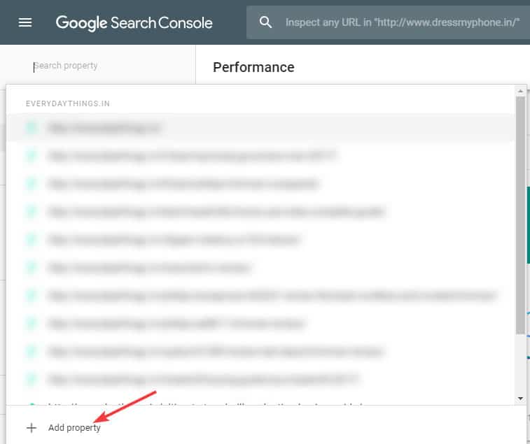 add property in search console