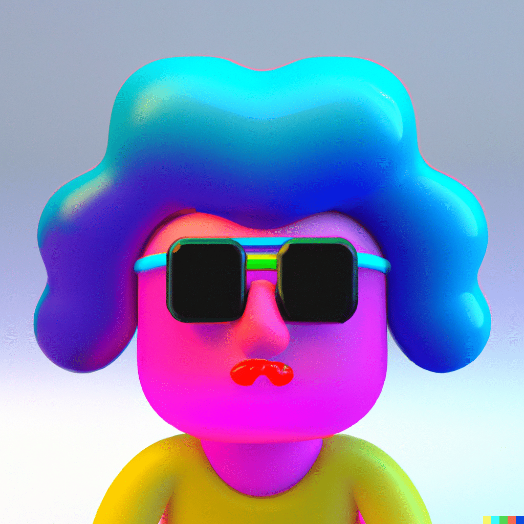 DALL·E 2022 12 19 16.34.41 A 3d rendered character in super colorful avatar style